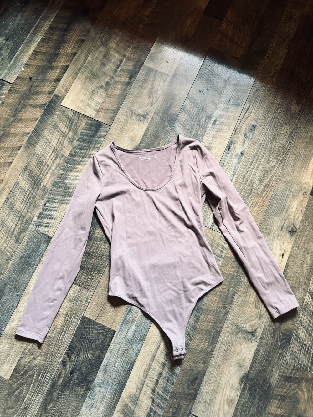 Long Sleeve Scoop Neck Bodysuit - Mauve Pink